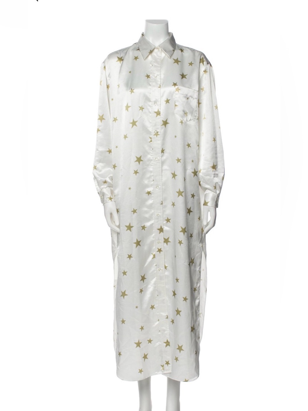 Michael Kors White Shirt Dress with Gold Star Print, perfect for Rodeo season